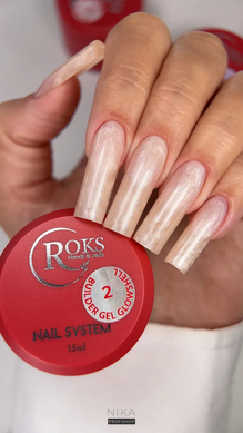 Строительный гель для ногтей ROKS Builder Gel Glowshell №2 15 млСтроительный гель для ногтей ROKS Builder Gel Glowshell №2 15 мл