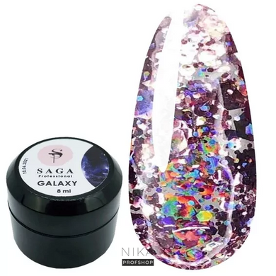 Гель для дизайна SAGA Professional Galaxy Glitter №03 8млГель для дизайна SAGA Professional Galaxy Glitter №03 8мл
