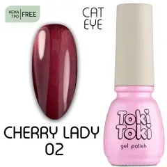 Гель-лак для нігтів Toki-Tok Cherry Lady (Cat Eye) CL02, 5 мл.Гель-лак для нігтів Toki-Tok Cherry Lady (Cat Eye) CL02, 5 мл.