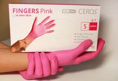 Рукавички нітрилові CEROS PINK рожеві (S) -100 шт/упРукавички нітрилові CEROS PINK рожеві (S) -100 шт/уп