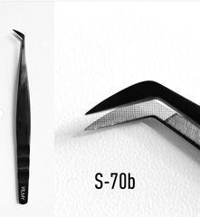 Пинцет для наращивания ресниц VILMY Professional Tweezer Eyelash сапог S-70 b угол наклона 70* черныйПинцет для наращивания ресниц VILMY Professional Tweezer Eyelash сапог S-70 b угол наклона 70* черный