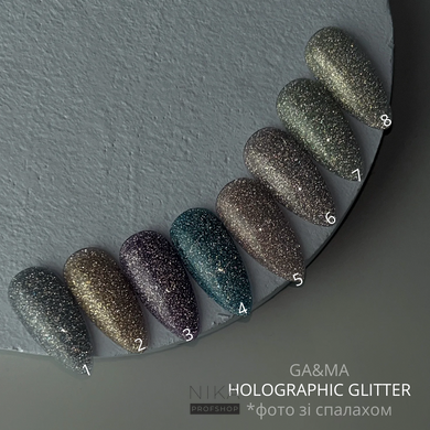 Гель-лак для ногтей GEMELY ex GA&MA Голографик глитер Holographic glitter 008 10 млГель-лак для ногтей GEMELY ex GA&MA Голографик глитер Holographic glitter 008 10 мл