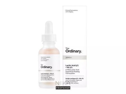 Пилинг для обличчя The Ordinary Lactic Acid 5% + HA з молочною та гіалуроновою кислотами 30 млПилинг для обличчя The Ordinary Lactic Acid 5% + HA з молочною та гіалуроновою кислотами 30 мл