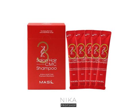 Шампунь с аминокислотами, MASIL 3 Salon Hair CMC Shampoo Travel Kit 8 млШампунь с аминокислотами, MASIL 3 Salon Hair CMC Shampoo Travel Kit 8 мл