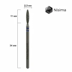 Насадка алмазна полум'я тупе Nisima P863m023 2,3 ммНасадка алмазна полум'я тупе Nisima P863m023 2,3 мм