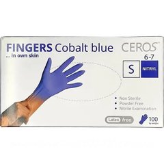 Рукавички нітрилові CEROS BLUE блакитні (S) -100 шт/упРукавички нітрилові CEROS BLUE блакитні (S) -100 шт/уп