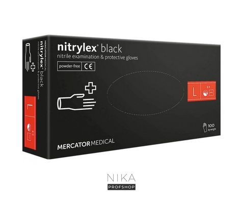Рукавички нітрилові NITRYLEX Black L 100 штРукавички нітрилові NITRYLEX Black L 100 шт