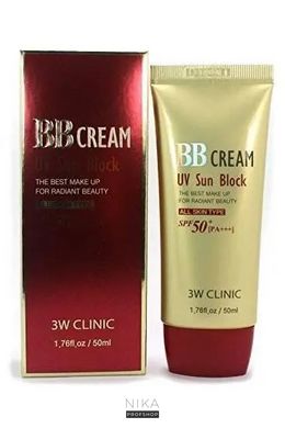 BB-крем Сонцезахисний для обличчя 3W CLINIC The Best Make Up SPF50+PA+++ для всіх типів шкіри 50 млBB-крем Сонцезахисний для обличчя 3W CLINIC The Best Make Up SPF50+PA+++ для всіх типів шкіри 50 мл