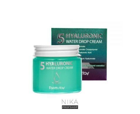 Крем з 5 видами гіалуронової кислоти FARM STAY 5 Hyaluronic Water Drop Cream 80 млКрем з 5 видами гіалуронової кислоти FARM STAY 5 Hyaluronic Water Drop Cream 80 мл