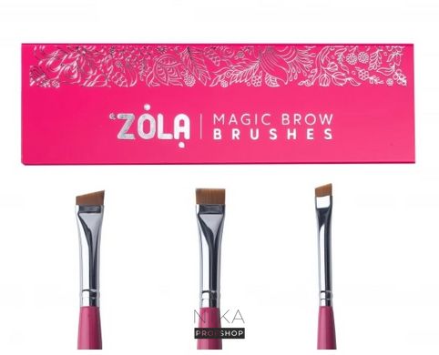 Набор кисточек для покраски бровей профессиональный ZOLA Magic Brow Brushes малиновыйНабор кисточек для покраски бровей профессиональный ZOLA Magic Brow Brushes малиновый