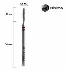 Фреза для маникюра алмазная пламя тупое Nisima P863f018 1,8 ммФреза для маникюра алмазная пламя тупое Nisima P863f018 1,8 мм