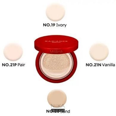 Кушон MISSHA Radiance Perfect Fit Cushon Foundation со сияющим финишем SPF50+ PA+++ №21N Vanilla, 15 г