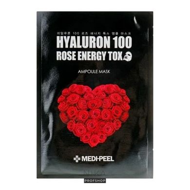 Маска тканинна з гіалуроновою кислотою MEDI-PEEL Hyaluron 100 Rose Energy Tox Ampoule Mask 30 млМаска тканинна з гіалуроновою кислотою MEDI-PEEL Hyaluron 100 Rose Energy Tox Ampoule Mask 30 мл