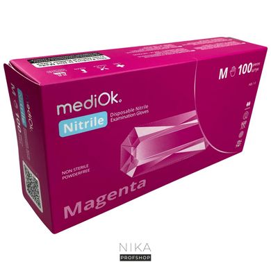Рукавички нітрилові MediOk колір Magenta рожевий M 100 штРукавички нітрилові MediOk колір Magenta рожевий M 100 шт