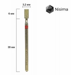 Насадка алмазна циліндр Nisima P835f032 3,2 ммНасадка алмазна циліндр Nisima P835f032 3,2 мм