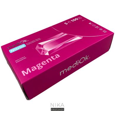 Рукавички нітрилові MediOk колір Magenta рожевий S 100 штРукавички нітрилові MediOk колір Magenta рожевий S 100 шт