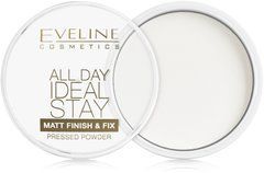 Пудра EVELINE для обличчя All Day Ideal Stay матуюча зміцнююча 12 гПудра EVELINE для обличчя All Day Ideal Stay матуюча зміцнююча 12 г