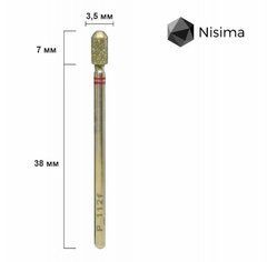 Фреза для маникюра алмазная цилиндр сфера Nisima P_112fK 3,5 ммФреза для маникюра алмазная цилиндр сфера Nisima P_112fK 3,5 мм