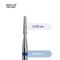 Фреза твердосплавная игла 8*1,6 мм синяя NAILSOFTHEDAYФреза твердосплавная игла 8*1,6 мм синяя NAILSOFTHEDAY