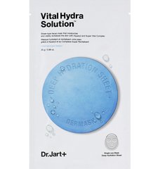 Маска для обличчя тканинна Dr.Jart+ Vital Hydra Solution зволожуюча, 25 гМаска для обличчя тканинна Dr.Jart+ Vital Hydra Solution зволожуюча, 25 г