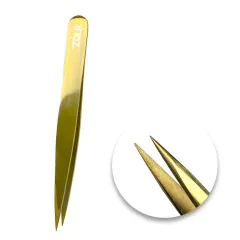 Пінцет для брів професійний ZOLA Gold точковийПінцет для брів професійний ZOLA Gold точковий