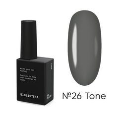 Гель-лак для нігтів BIBLIOTEKA Gel Polish №26 Tone, сірий, 10 млГель-лак для нігтів BIBLIOTEKA Gel Polish №26 Tone, сірий, 10 мл