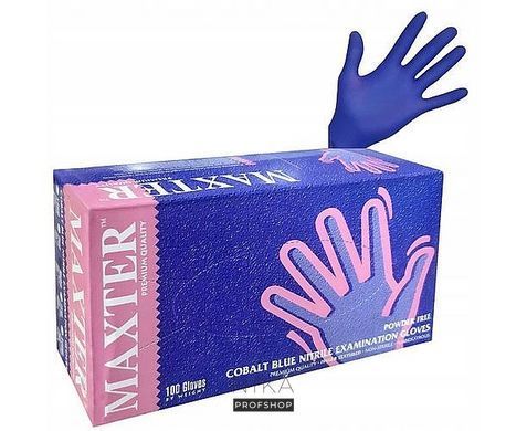 Рукавички нітрилові MAXTER COBALT BLUE (S) - 100 шт/упРукавички нітрилові MAXTER COBALT BLUE (S) - 100 шт/уп
