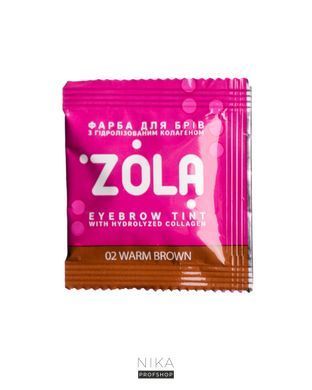 Краска для бровей ZOLA с коллагеном 02 Warm Brown саше 5 млКраска для бровей ZOLA с коллагеном 02 Warm Brown саше 5 мл