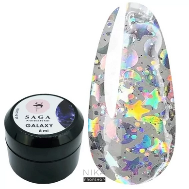 Гель для дизайну SAGA Professional Galaxy Glitter №04 8 млГель для дизайну SAGA Professional Galaxy Glitter №04 8 мл