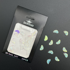 Набір об'ємного 3D декору Designer для нігтів 30 шт D7 напівпрозоре крило метеликаНабір об'ємного 3D декору Designer для нігтів 30 шт D7 напівпрозоре крило метелика