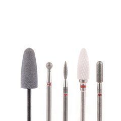 Стартовый набор фрез для тонкой кутикулы в пластиковом контейнере, 5 шт. - SET - 5 RedСтартовый набор фрез для тонкой кутикулы в пластиковом контейнере, 5 шт. - SET - 5 Red