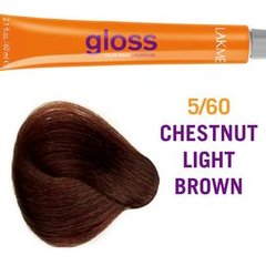 Крем-краска для волос полуперманентная тонировочная LAKME Gloss Demi-Permanent Hair Color 5/60, 60 млКрем-краска для волос полуперманентная тонировочная LAKME Gloss Demi-Permanent Hair Color 5/60, 60 мл