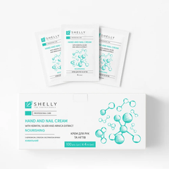 Крем для рук та нігтів з кератином, сріблом і екстрактом арніки SHELLY 4 мл х 100 штКрем для рук та нігтів з кератином, сріблом і екстрактом арніки SHELLY 4 мл х 100 шт
