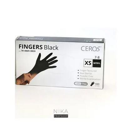 Рукавички нітрилові CEROS BLACK (S) - 100 шт/упРукавички нітрилові CEROS BLACK (S) - 100 шт/уп