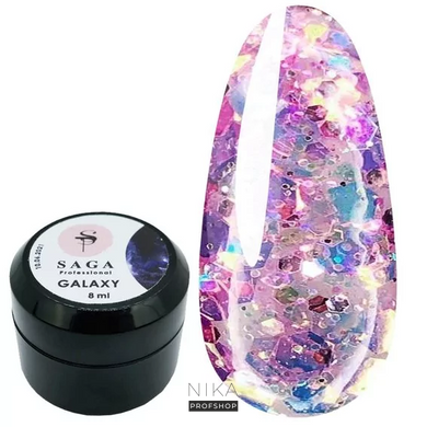 Гель для дизайну SAGA Professional Galaxy Glitter №08 8 млГель для дизайну SAGA Professional Galaxy Glitter №08 8 мл