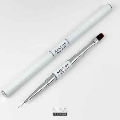 Пензлик NAILSOFTHEDAY Professional Brush 2 in 1,Liner & Oval 11 ммПензлик NAILSOFTHEDAY Professional Brush 2 in 1,Liner & Oval 11 мм