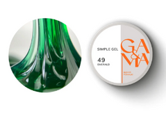 Гель для ногтей GEMELY ex GA&MA Simple gel 049 Emerald Симпл Эмеральд 15 мл