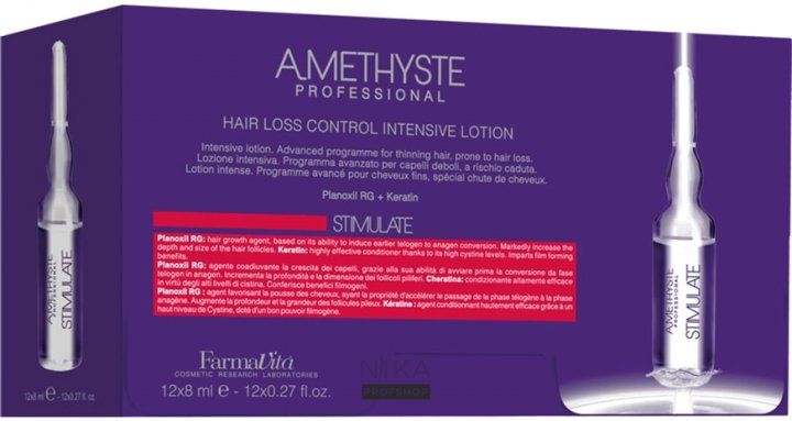 Лосьон FarmaVita AMETYSTE Stimulate Hair Loss Control Intensive для стимулювання росту волосся 8 мл 1 ампулаЛосьон FarmaVita AMETYSTE Stimulate Hair Loss Control Intensive для стимулювання росту волосся 8 мл 1 ампула