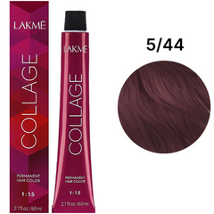 Фарба для волосся перманентна LAKME Collage Creme Hair Color5/44 світлий шатен,мідний яскрав, 60 мл