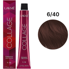 Фарба для волосся перманентна LAKME Collage Creme Hair Color6/40 темний блондин,мідний, 60 мл