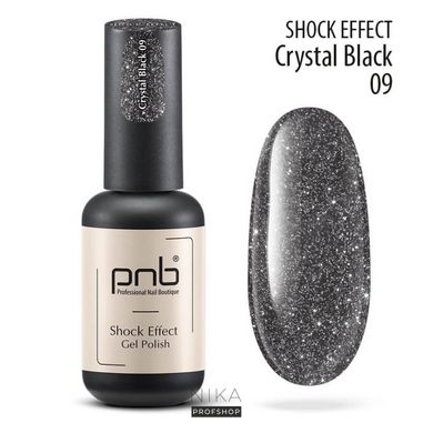 Гель-лак PNB Shock Effect 09 Crystal Black GEL Polish PNB, 8 млГель-лак PNB Shock Effect 09 Crystal Black GEL Polish PNB, 8 мл