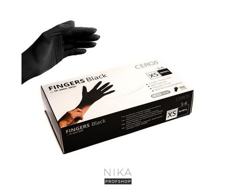 Перчатки нитриловые CEROS BLACK (XS) -100 шт/упПерчатки нитриловые CEROS BLACK (XS) -100 шт/уп