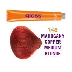 Крем-краска для волос полуперманентная тонировочная LAKME Gloss Demi-Permanent Hair Color 7/45, 60 млКрем-краска для волос полуперманентная тонировочная LAKME Gloss Demi-Permanent Hair Color 7/45, 60 мл