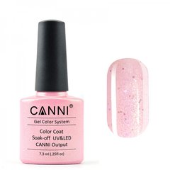 Гель-лак CANNI №216 ніжний, світло-рожевий з мікроблиском і блискіткамиГель-лак CANNI №216 ніжний, світло-рожевий з мікроблиском і блискітками