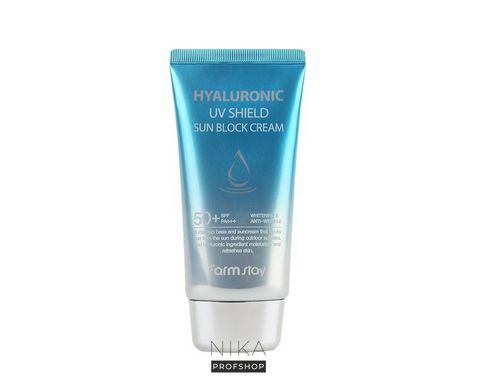 Отбеливающий противморщинный солнцезащитный крем FARM STAY Hyaluronic UV SHIELD Sun Block Cream SPF50+ PA+++ 70 гОтбеливающий противморщинный солнцезащитный крем FARM STAY Hyaluronic UV SHIELD Sun Block Cream SPF50+ PA+++ 70 г