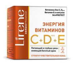 Крем для обличчя Lirene енергія вітамінів C+D+E, 50млКрем для обличчя Lirene енергія вітамінів C+D+E, 50мл