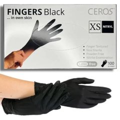 Рукавички нітрилові CEROS BLACK PLUS (XS) -100 шт/упРукавички нітрилові CEROS BLACK PLUS (XS) -100 шт/уп