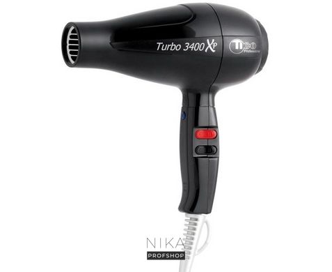 Фен для волосся TICO Professional TURBO 3400 XP чорний (100001BK)Фен для волосся TICO Professional TURBO 3400 XP чорний (100001BK)
