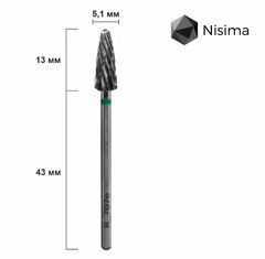 Фреза для маникюра твердосплавная левосторонняя Nisima L707cK крестообразная насечка 5.2 ммФреза для маникюра твердосплавная левосторонняя Nisima L707cK крестообразная насечка 5.2 мм