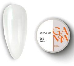 Гель для ногтей Симпл GEMELY ex GA&MA Simple gel 001 Clear Прозрачный 30 мл
